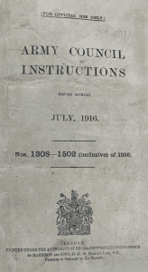 Army Council Instructions of 1916