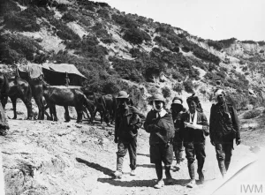 Walking wounded coming down Gully Ravine