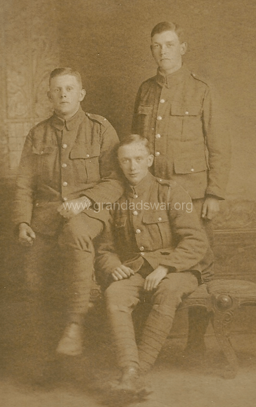 A. Staley, J. Horrocks & Arthur Slater in Easter 1915.