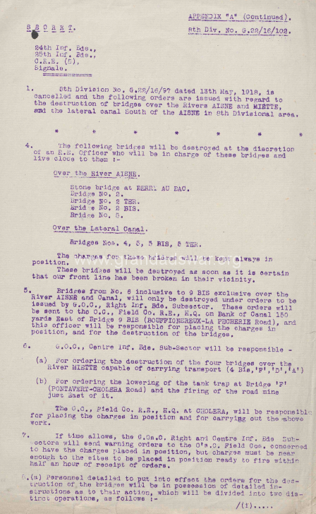 8th Division Bridge Plan.