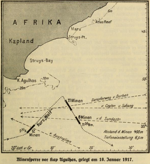 Laying Mines off the Coast of Africa 18-Jan-1917