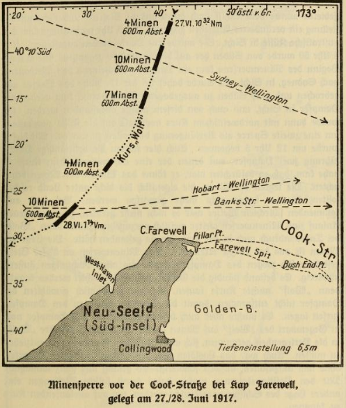 SMS Wolf Mine Laying in the Cook Strait June-1917