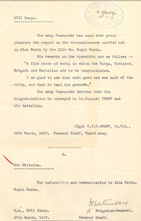 General's Letter March 21, 1917