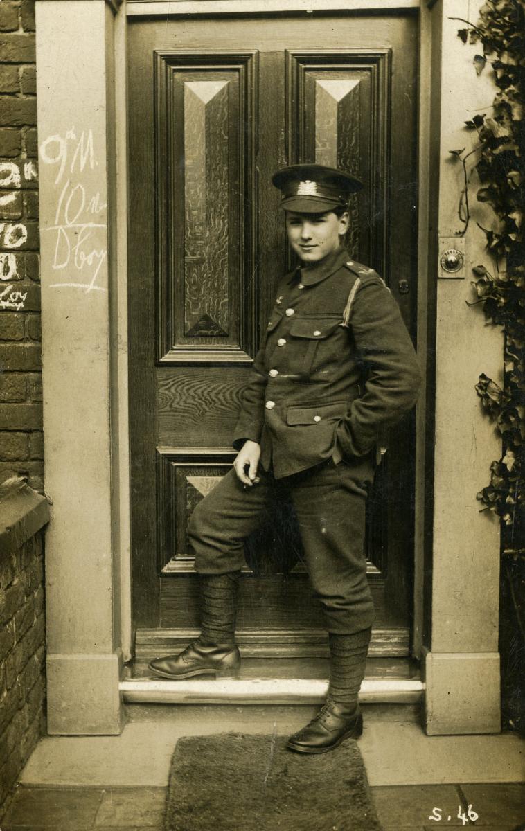 2943 Private G W Chandler 2/9th Battalion Manchester Regiment Outside Digs in Southport