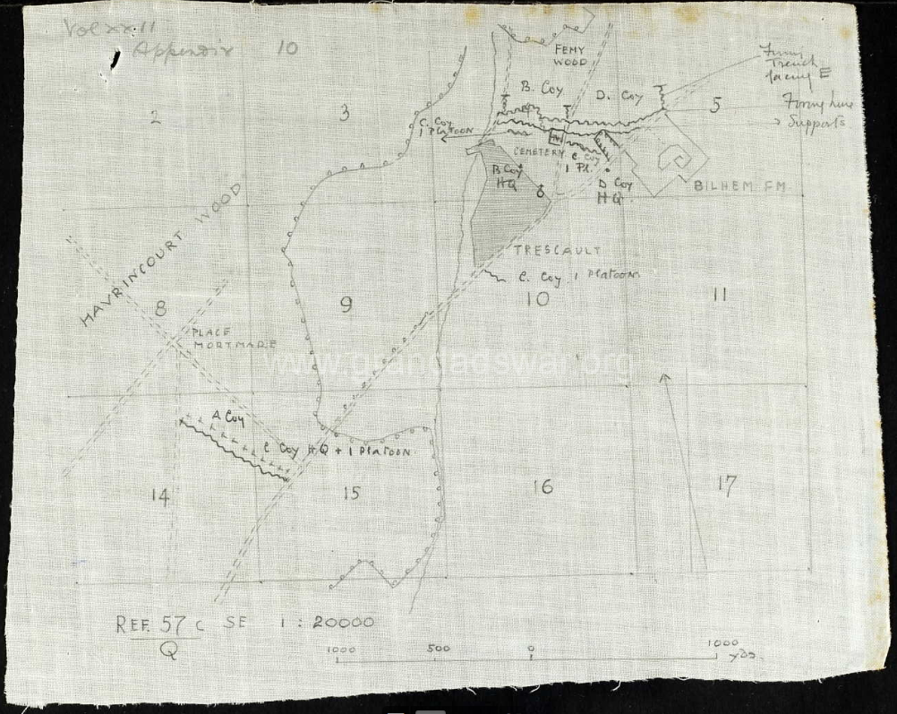 Map of Havrincourt Wood May 1917