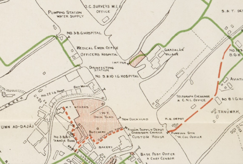 Map of Beit Nama Officers' Hospital Basra