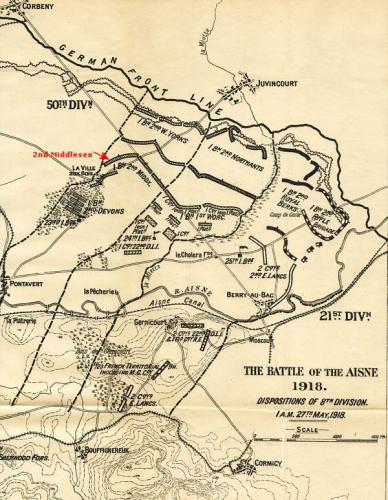 8th Division Positions 1am May 27, 1918