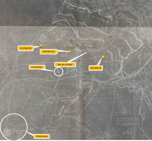 8th Division Positions @ 1am May 27, 1918