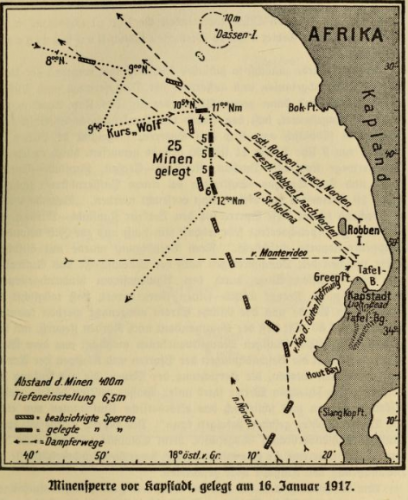 Laying Mines off the Coast of Africa 16-Jan-1917