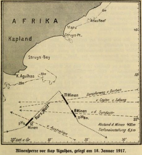 Laying Mines off the Coast of Africa 18-Jan-1917