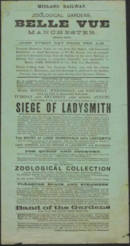 Belle Vue Zoological Gardens Handbill, 1900 Season