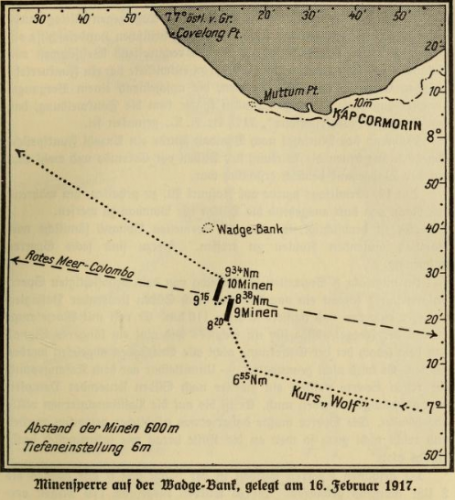 SMS Wolf Mine Laying off Colombo 16-Feb-1917