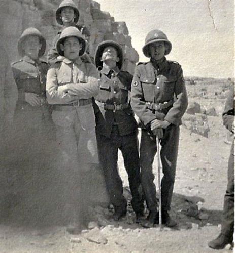 Pte. Monks (Right) at the entrance to the Great Pyramid