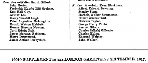 Supplement to the London Gazette 23-9-1917