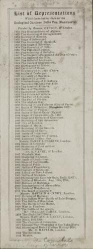 List of Representations at Belle Vue Manchester from 1852-1924