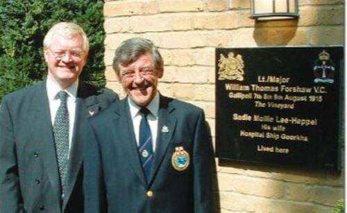 Roy Johnson & Terry Nicolson Unveiling of the Plaque at Foxearth Cottage on August 12, 2005