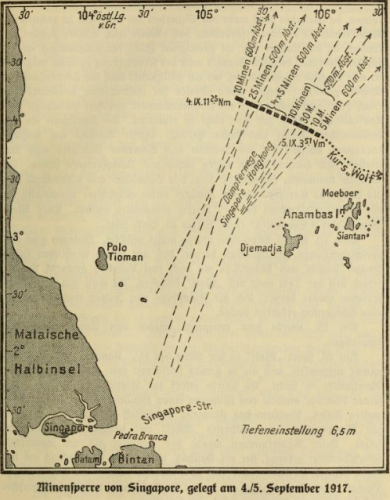 Mines Laid around Singapore Sept 1917